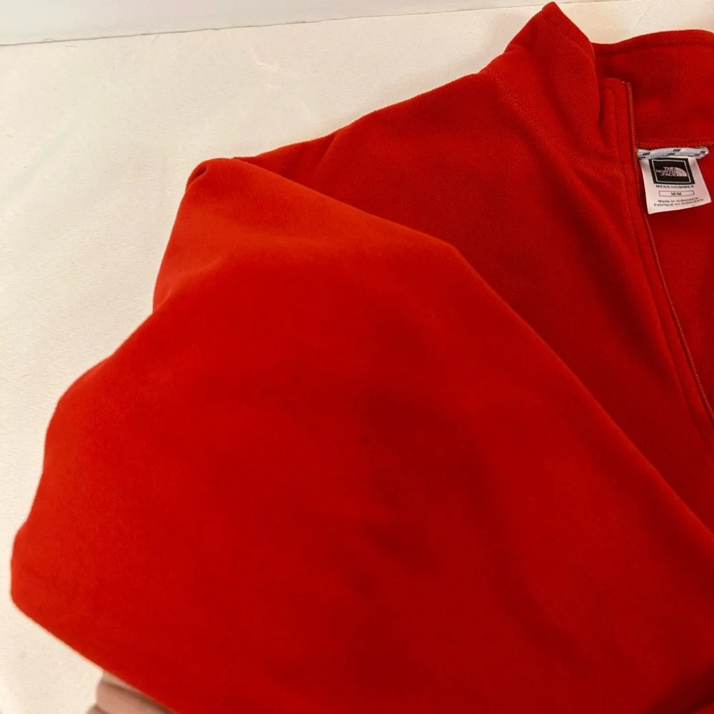 The North Face Men's TKA 100 Fleece Aldo‎ 1/4-Zip Pullover Reddish Orange Medium
